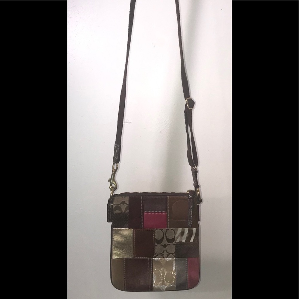 Coach Crossbody Holiday Parchwork Bag. GUC - Picture 7 of 8